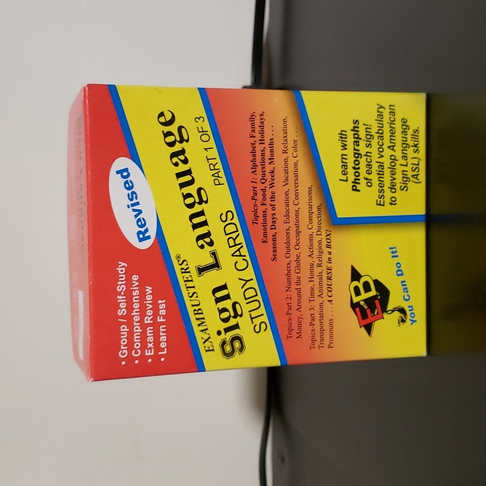 Sign language study cards
